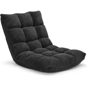 S AFSTAR Cushioned Floor Chair,14-Position Adjustable Padded Lazy Recliner with Comfortable Back Support and Skin-Friendly Cover